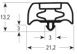 guarnizione per frigoriferi profilo 9252 lar. 455mm l 645mm misura innesto