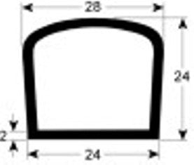guarnizione per porta profilo 2200 lar. 510mm l 650mm dimensione esterna con. 1