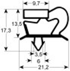 guarnizione per frigoriferi profilo 9048 lar. 675mm l 1535mm misura innesto
