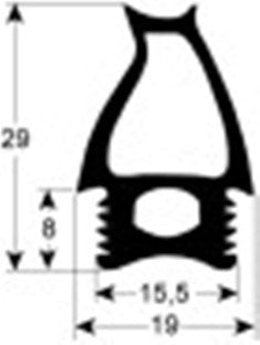 guarnizione per porta profilo 2781 lar. 475mm l 1410mm dimensione esterna adattabile a angelo po