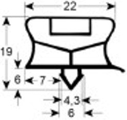 guarnizione per frigoriferi profilo 9794 lar. 885mm l 1993mm misura innesto