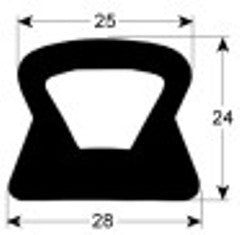 guarnizione per porta profilo 2433 lar. 620mm l 1750mm dimensione esterna a 3 lati