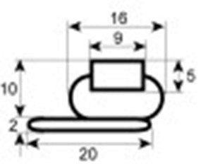 guarnizione per frigoriferi profilo 9968 lar. 515mm l 1390mm dimensione esterna con