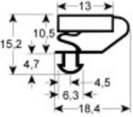 guarnizione per frigoriferi profilo 9703 lar. 595mm l 1515mm misura innesto