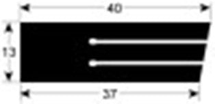 guarnizione per carrelli portateglie profilo 4200 l 558mm lar. 40mm spessore 13mm