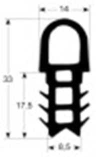 guarnizione per porta profilo 2060 lar. 420mm l 475mm dimensione esterna con. 1