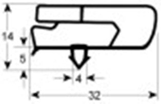 guarnizione per frigoriferi profilo 9797 lar. 615mm l 1490mm misura innesto