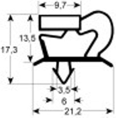 guarnizione per frigoriferi profilo 9048 lar. 280mm l 400mm misura innesto