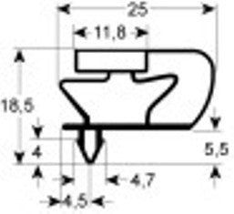 guarnizione per frigoriferi profilo 9799 l 2500mm