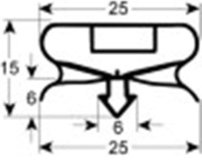 guarnizione per frigoriferi profilo 9198 lar. 620mm l 730mm misura innesto