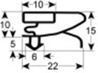 guarnizione per frigoriferi profilo 9753 lar. 550mm l 750mm misura innesto