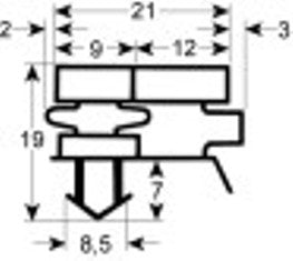 guarnizione per frigoriferi profilo 9148 lar. 730mm l 1655mm misura innesto