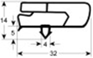 guarnizione per frigoriferi profilo 9797 lar. 364mm l 140mm misura innesto