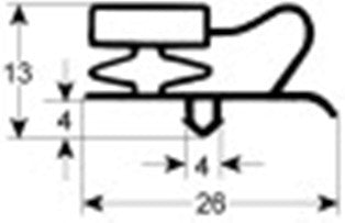 guarnizione per frigoriferi profilo 9013 lar. 450mm l 260mm misura innesto