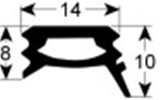 guarnizione per porta l 445mm lar. 560mm gomma a 3 lati