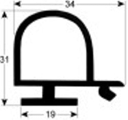 guarnizione per cella profilo 9981 con. 25m nero