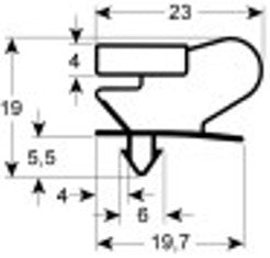 guarnizione per frigoriferi profilo 9046 lar. 650mm l 750mm misura innesto