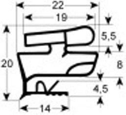 guarnizione per frigoriferi profilo 9665 lar. 198mm l 390mm dimensione esterna