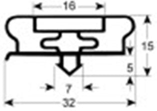 guarnizione per frigoriferi profilo 9800 lar. 425mm l 626mm misura innesto lar. 455