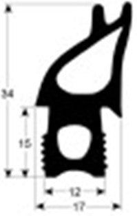 guarnizione per porta profilo 2735 lar. 682mm l 1470mm adattabile a hounö