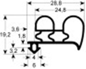 guarnizione per frigoriferi profilo 9430 l 2500mm misura innesto