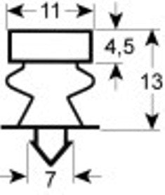 guarnizione per frigoriferi profilo 9326 lar. 535mm l 1155mm misura innesto