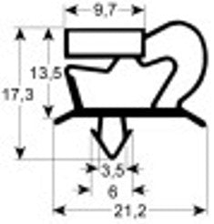 guarnizione per porta profilo 9048 lar. 752mm l 395mm misura innesto
