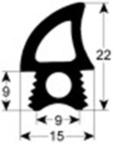 guarnizione per porta profilo 2767 l 2200mm