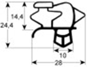 guarnizione per frigoriferi profilo 9793 lar. 596mm l 1481mm misura innesto