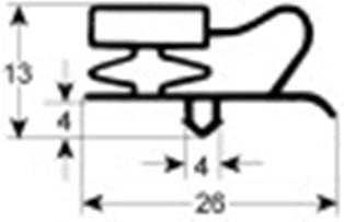 guarnizione per frigoriferi profilo 9013 l 2500mm
