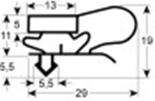 guarnizione per frigoriferi profilo 9014 lar. 380mm l 585mm misura innesto