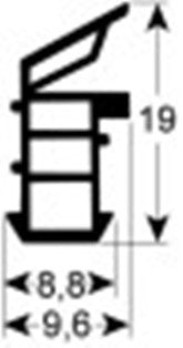 guarnizione per porta l 480mm nero