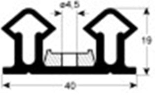 guarnizione per cella profilo 9987 conf. 6m con cornice di fissaggio nero
