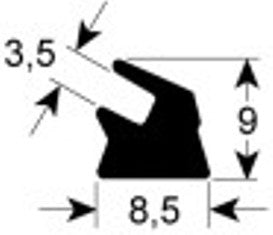 guarnizione coperchio lar. 8,5mm h 9mm l 1780mm silicone con. 1 per nikivac
