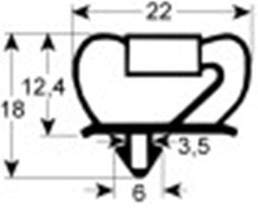 guarnizione per cella profilo 9237 lar. 698mm l 1920mm misura innesto