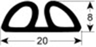 guarnizione per cella profilo 9901 conf. 8m bianco