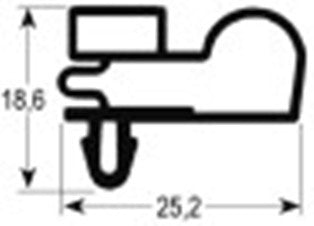 guarnizione per frigoriferi profilo 9010 lar. 415mm l 600mm misura innesto