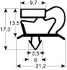 guarnizione per frigoriferi profilo 9048 lar. 775mm l 1827mm guarnizione a pressione