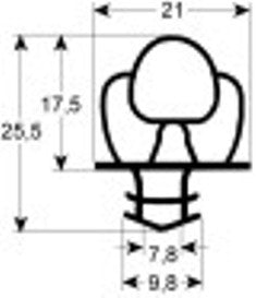 guarnizione per frigoriferi profilo 9650 l 2500mm