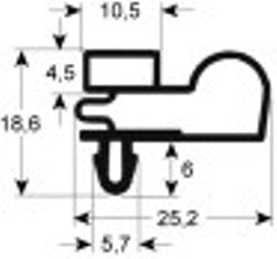 guarnizione per frigoriferi profilo 9010 lar. 643mm l 1407mm misura innesto