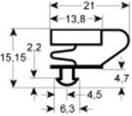 guarnizione per frigoriferi profilo 9704 lar. 412mm l 608mm misura innesto