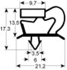 guarnizione per frigoriferi profilo 9048 lar. 612mm l 1531mm misura innesto