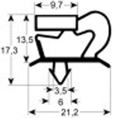 guarnizione per frigoriferi profilo 9048 lar. 475mm l 615mm misura innesto