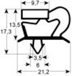 guarnizione per frigoriferi profilo 9048 lar. 403mm l 607mm misura innesto