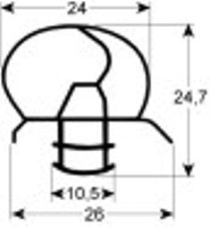 guarnizione per frigoriferi profilo 9996 lar. 700mm l 1835mm misura innesto