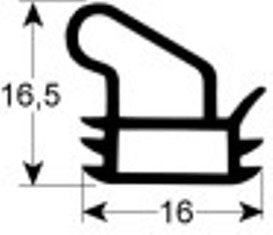 guarnizione per porta l 560mm lar. 428mm a 3 lati (lato lungo aperto)