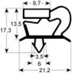 guarnizione per frigoriferi profilo 9048 lar. 780mm l 1558mm misura innesto