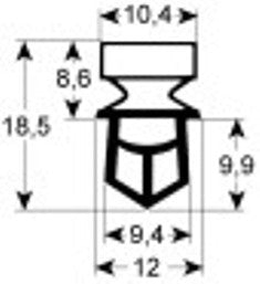 guarnizione per frigoriferi profilo 9325 l 2500mm