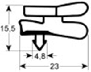 guarnizione per frigoriferi profilo 9151 dimensione esterna lar. 730mm l 1550mm