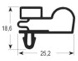 guarnizione per frigoriferi profilo 9010 lar. 661mm l 1422mm misura innesto